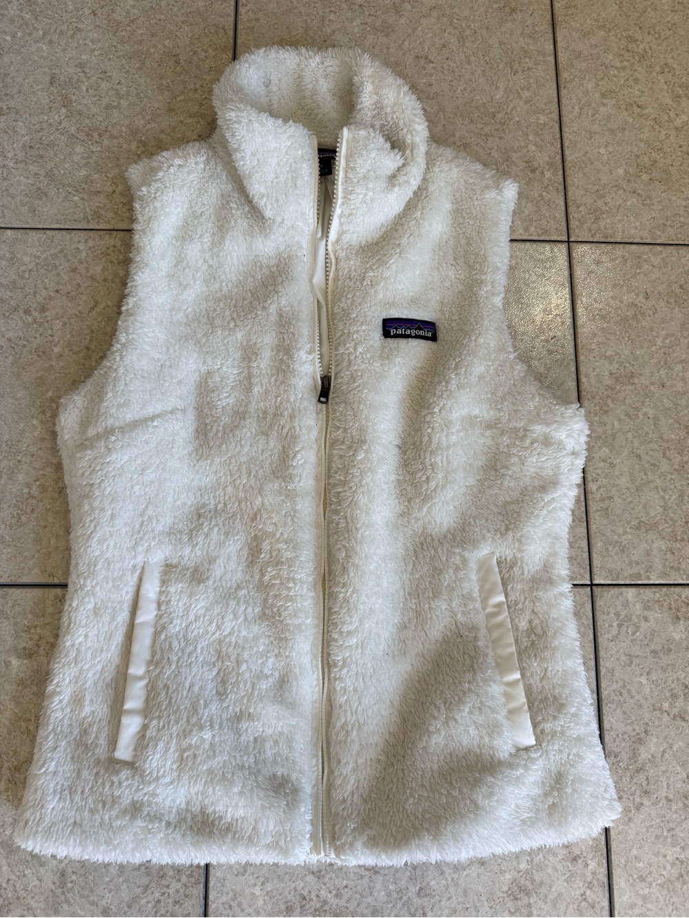 Patagonia White Sherpa Fleece Vest - Women's Zip-Up